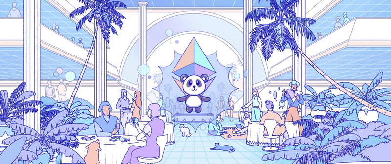 héro de ethereum.org avec le panda de fusion