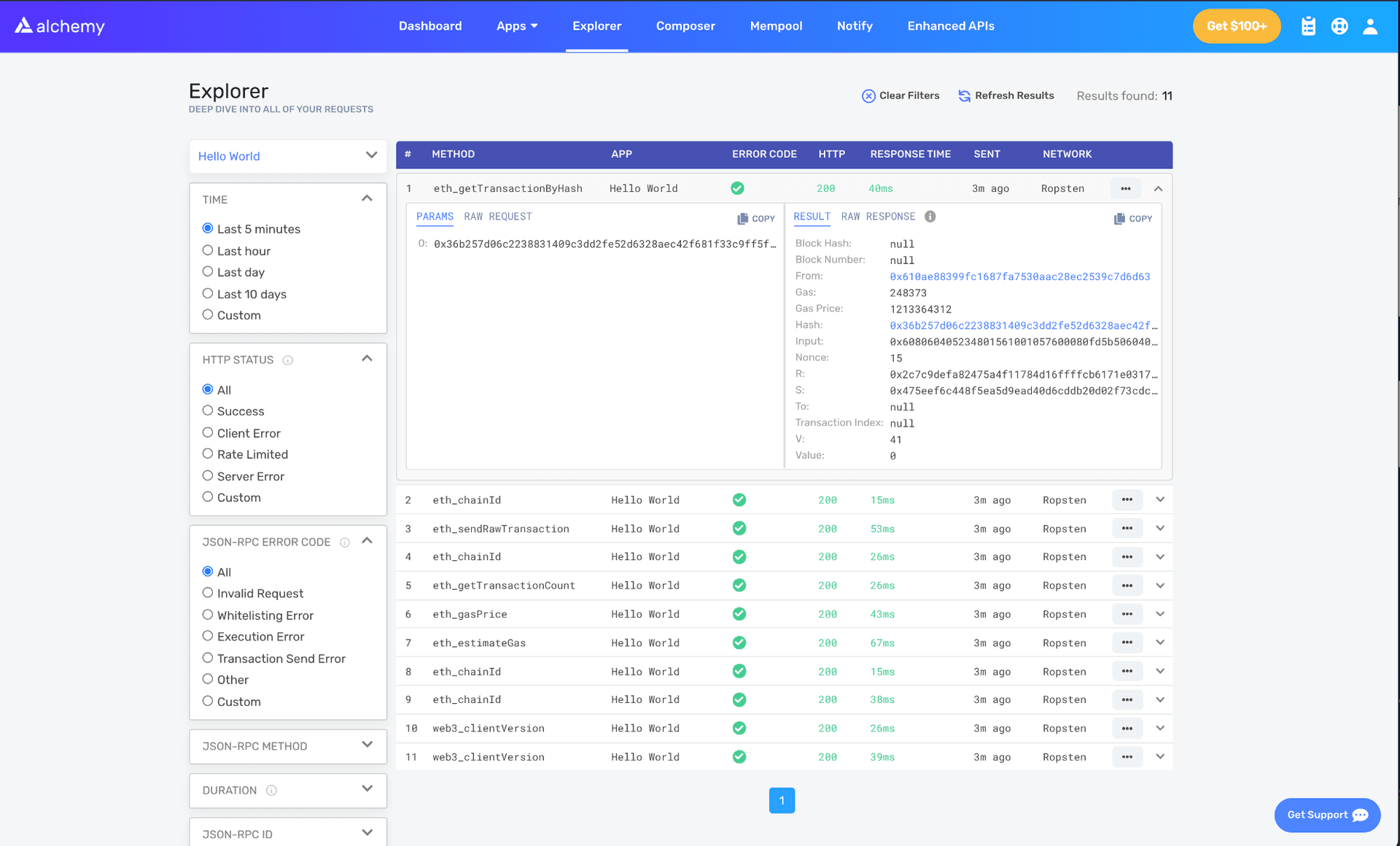 exploratorul „hello world”